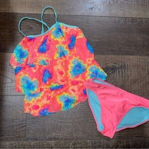 Wonder Nation 2 Piece Swimsuit Girls Medium 7/8